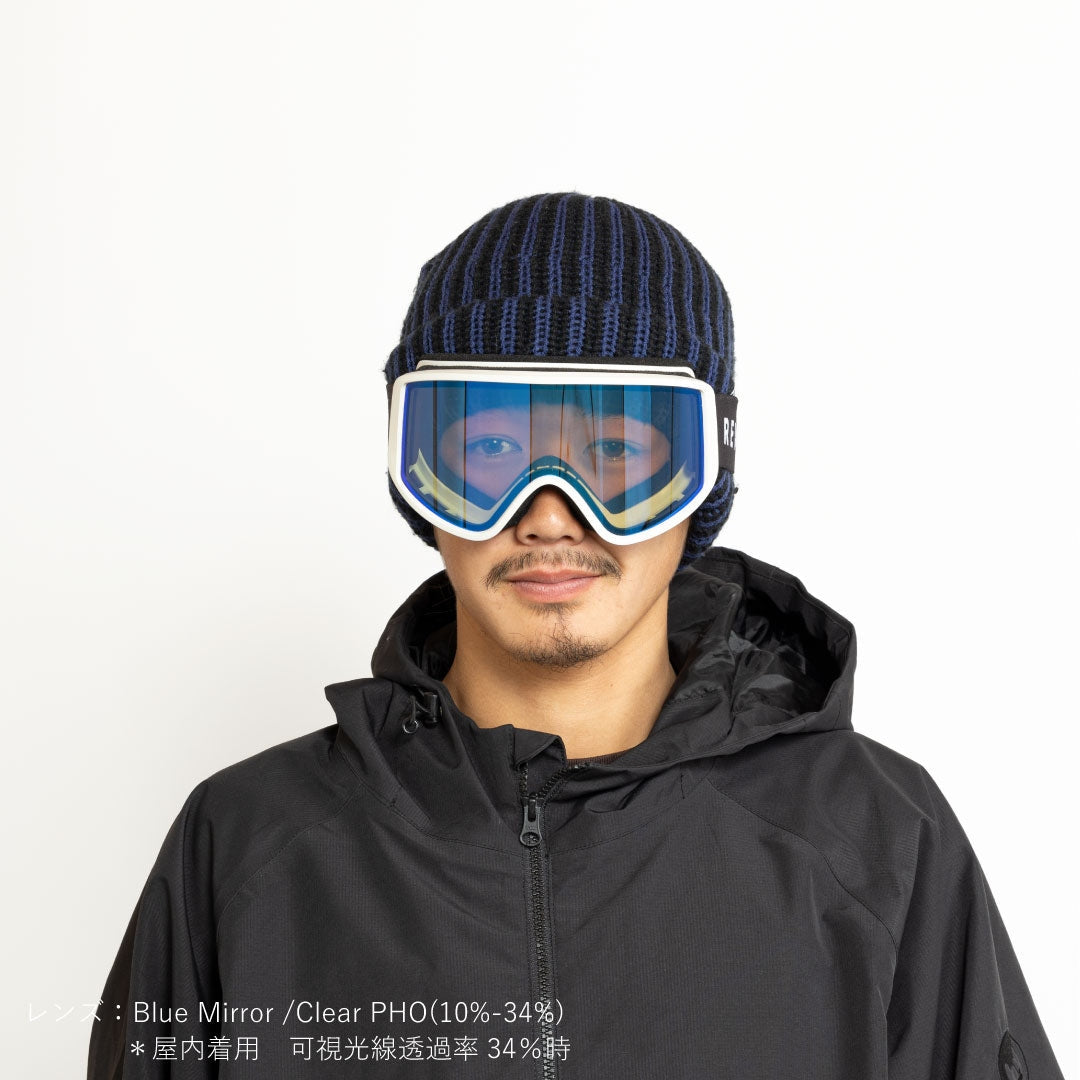 REVOLT OPTICAL(リボルト オプティカル)| FLAT LIGHT FLAME / BONE WHITE/BLUE MIRROR/CLEAR PHO | スノーボード・スケートボードのTACTICS JAPAN