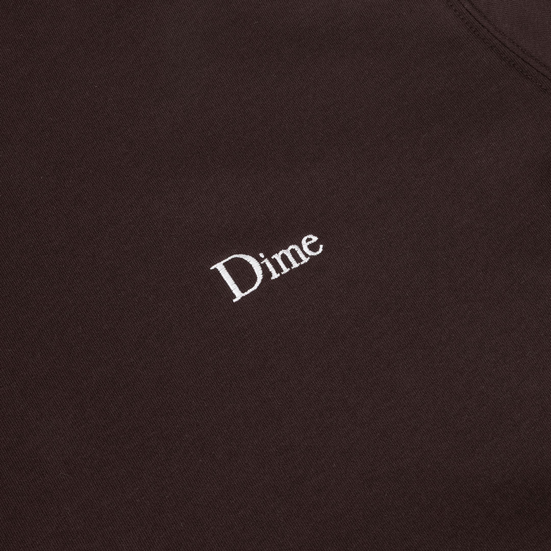DIME(ダイム)| CLASSIC SMALL LOGO CREWNECK / DARK BROWN | スノーボード・スケートボードのTACTICS JAPAN