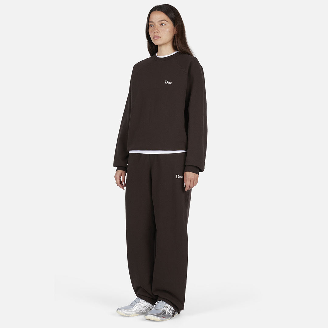 DIME(ダイム)| CLASSIC SMALL LOGO CREWNECK / DARK BROWN | スノーボード・スケートボードのTACTICS JAPAN
