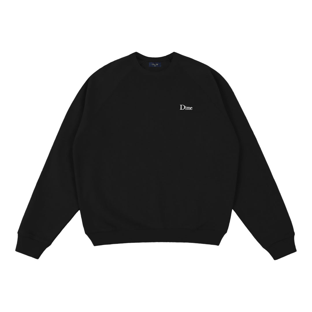 DIME(ダイム)| CLASSIC SMALL LOGO CREWNECK / BLACK | スノーボード・スケートボードのTACTICS JAPAN