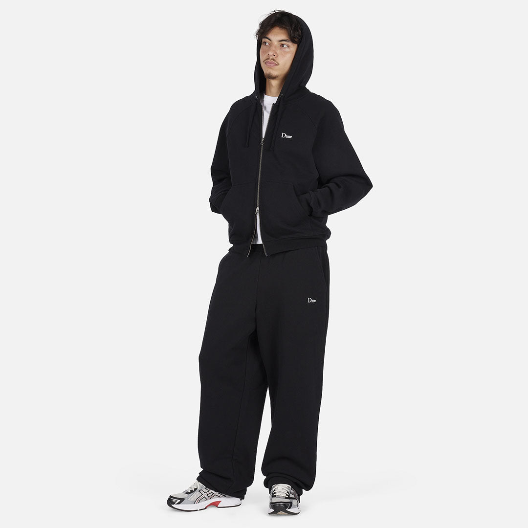 DIME(ダイム)| CLASSIC SMALL LOGO ZIP HOODIE / BLACK | スノーボード・スケートボードのTACTICS JAPAN