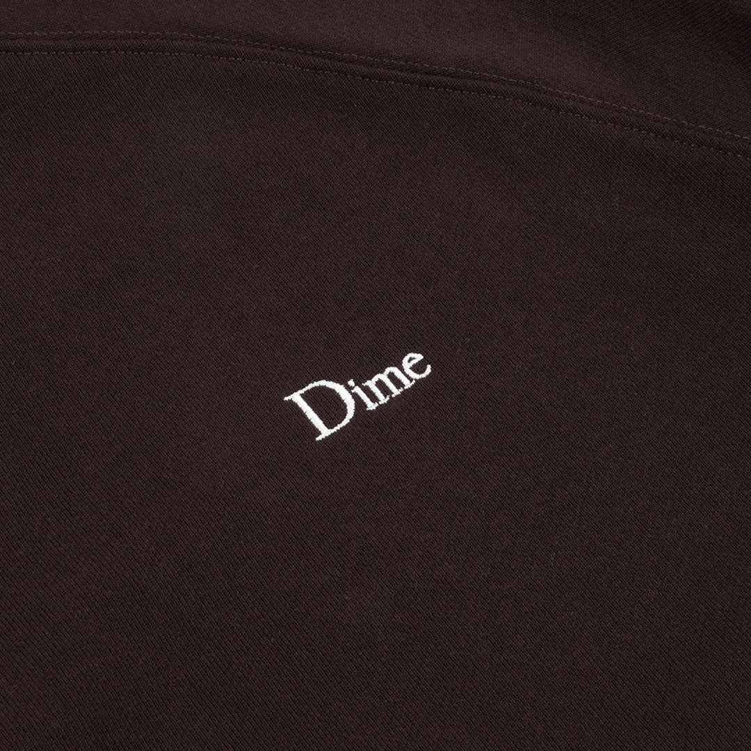 CLASSIC SMALL LOGO ZIP HOODIE / DARK BROWN