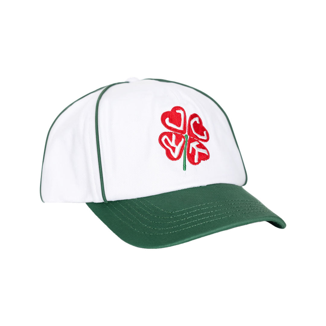 JACKER(ジャッカー)| CLOVER SNAPBACK 5 PANEL / WHITE/GREEN | スノーボード・スケートボードのTACTICS JAPAN