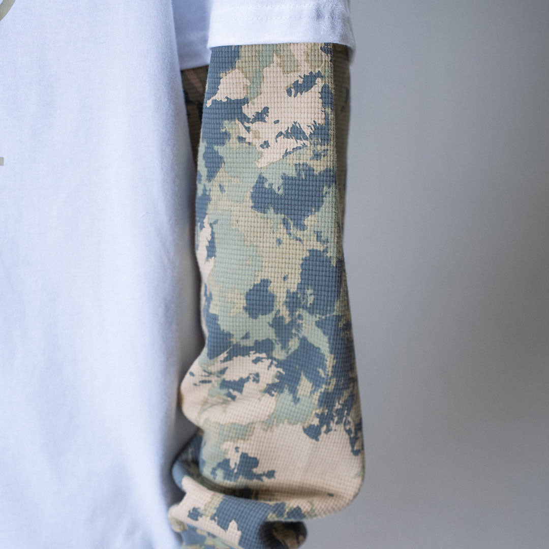 JACKER(ジャッカー)| COLLAGE WAFFLE CAMO LOUNGSLEVE / WHITE | スノーボード・スケートボードのTACTICS JAPAN
