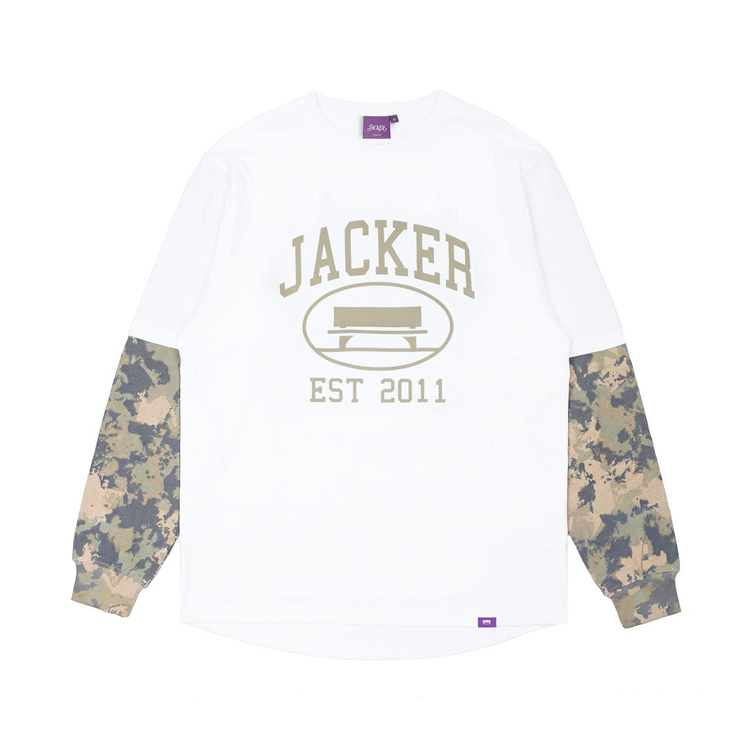 COLLAGE WAFFLE CAMO LOUNGSLEVE / WHITE