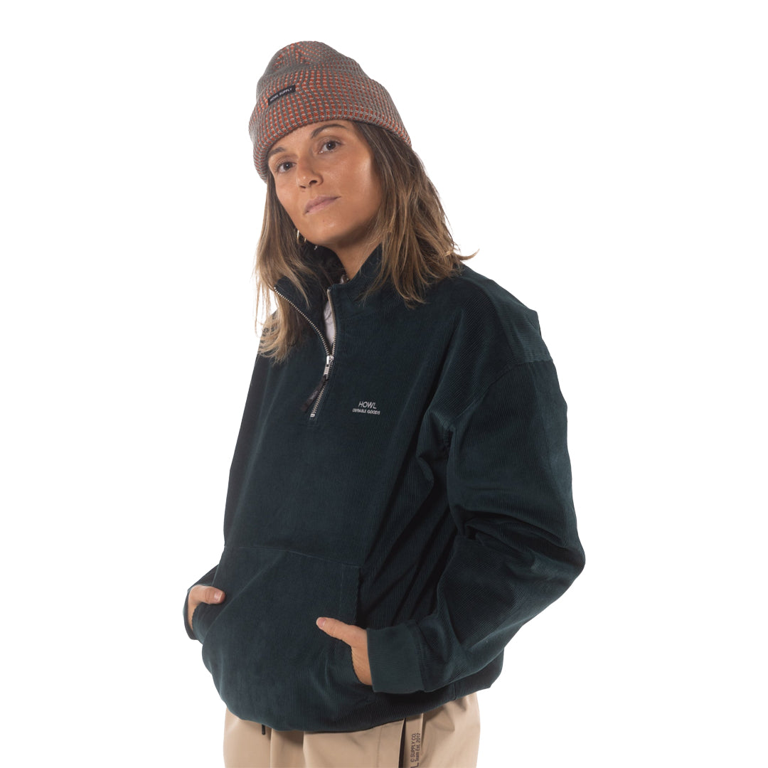 HOWL SUPPLY(ハウル サプライ)| CORDUROY HALF ZIP / GREEN | スノーボード・スケートボードのTACTICS JAPAN