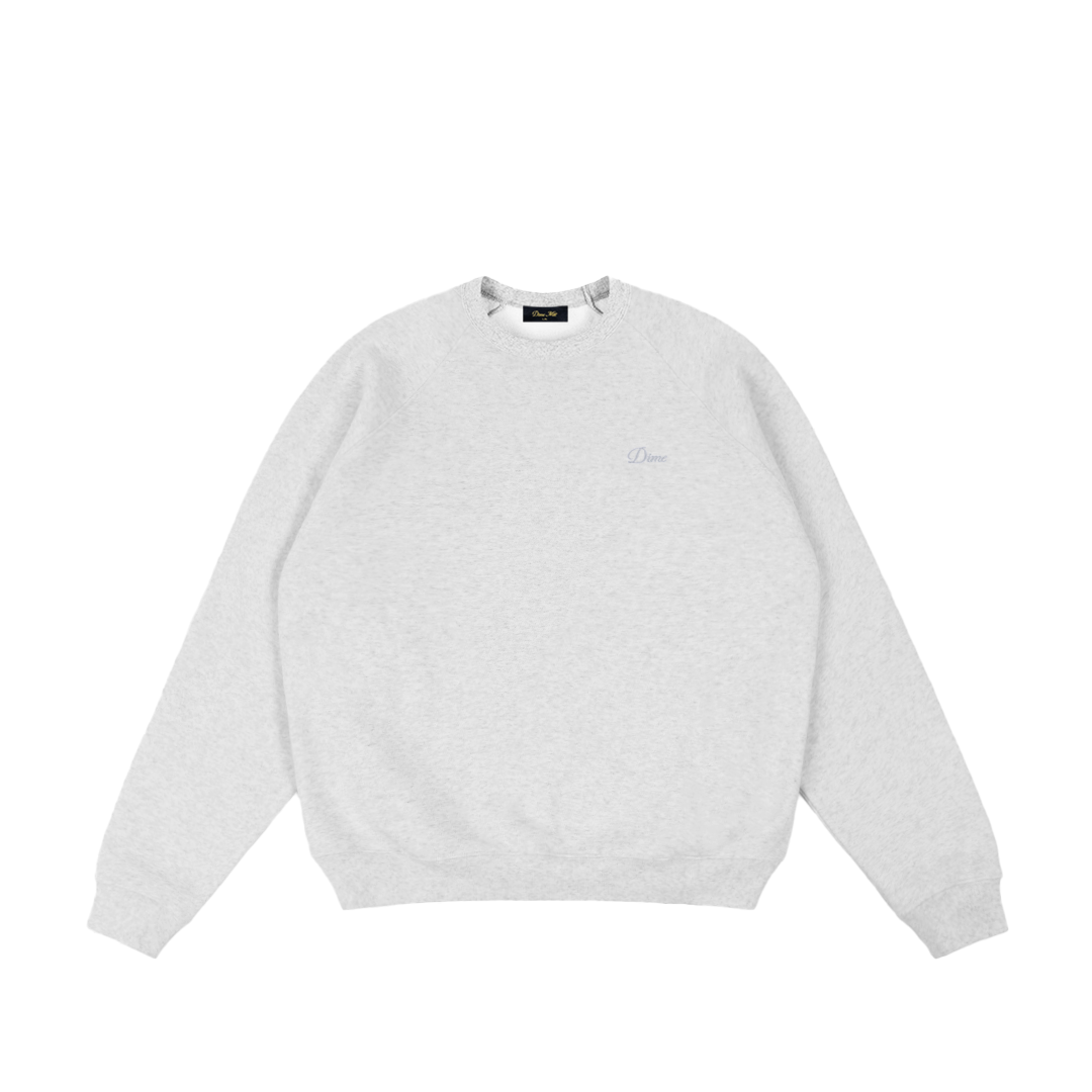 DIME MTL(ダイム モントリオール)| CURSIVE SMALL LOGO CREWNECK / ASH | スケートボード・スノーボードのTACTICS JAPAN