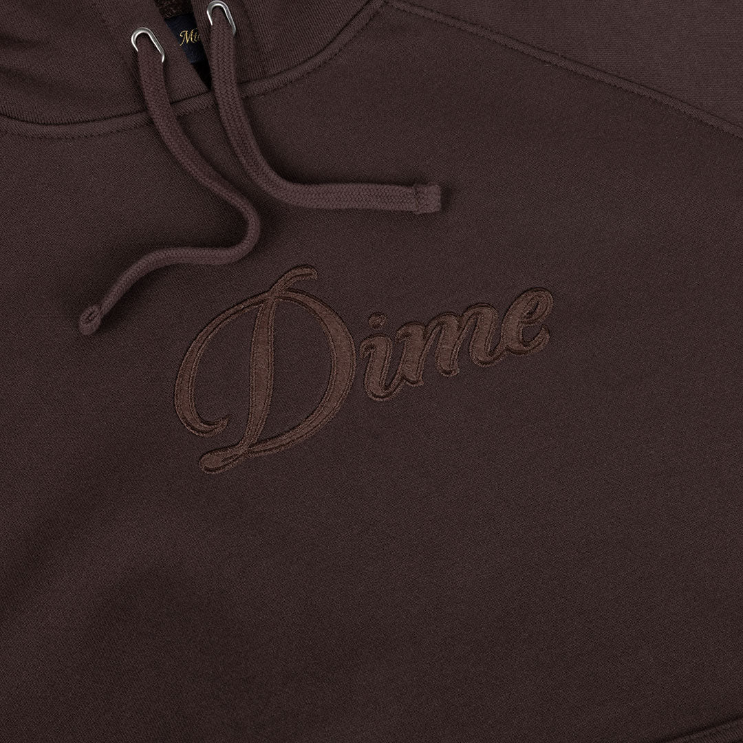 DIME(ダイム)| CURSIVE HOODIE / DARK BROWN | スノーボード・スケートボードのTACTICS JAPAN