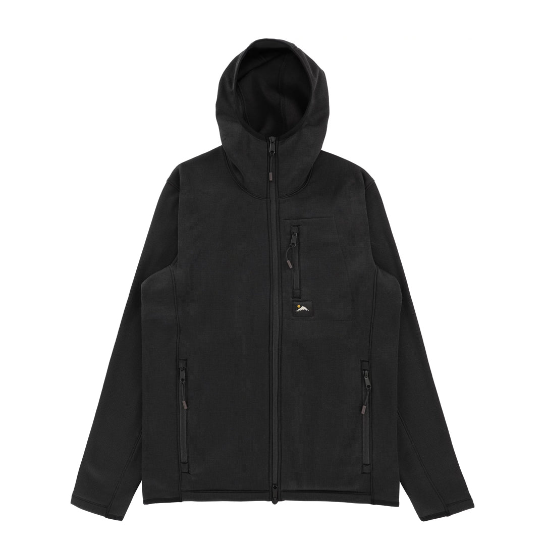TACTICS(タクティクス)| CASCADIA POLARTEC MICROGRID ZIP HOODIE / BLACK | スノーボード・スケートボードのTACTICS JAPAN
