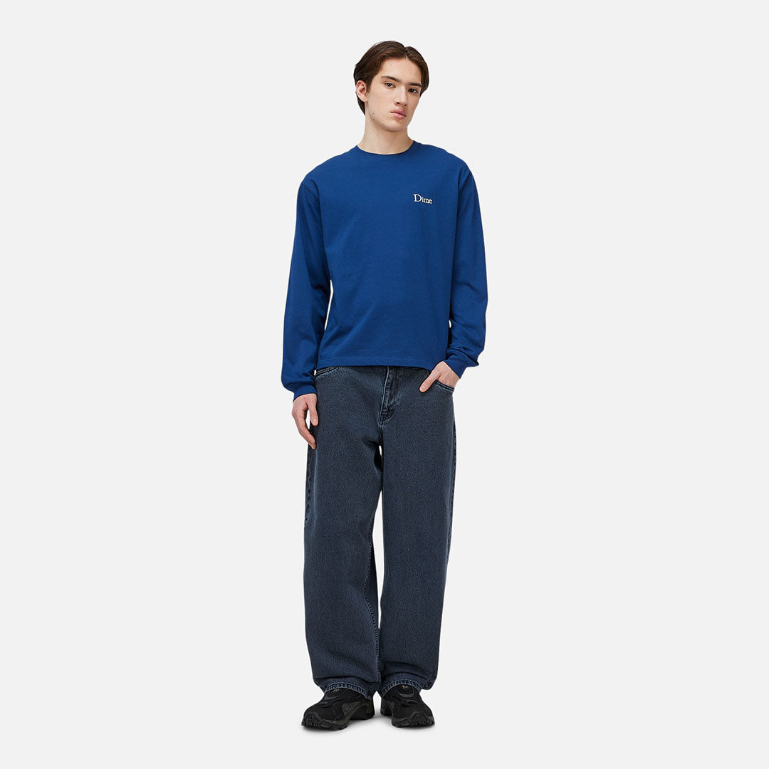 DIME MTL(ダイム モントリオール) | CLASSIC SMALL LOGO LS T-SHIRT / MIDNIGHT NAVY | スノーボード・スケートボードのTACTICS JAPAN