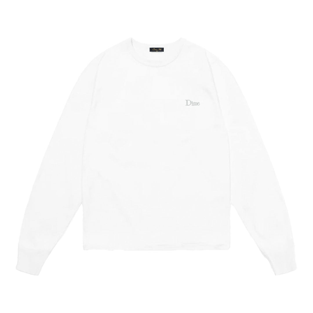 DIME MTL(ダイム モントリオール) | CLASSIC SMALL LOGO LS T-SHIRT / WHITE | スノーボード・スケートボードのTACTICS JAPAN