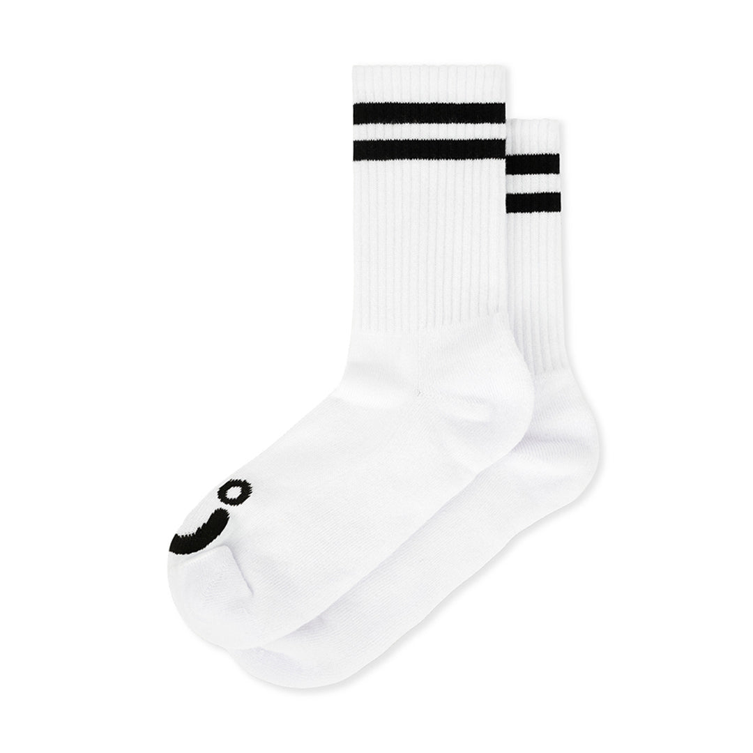 POLAR SKATE CO. (ポーラー スケート カンパニー)| HAPPY SAD RIB SOCKS / WHITE | スノーボード・スケートボードのTACTICS JAPAN