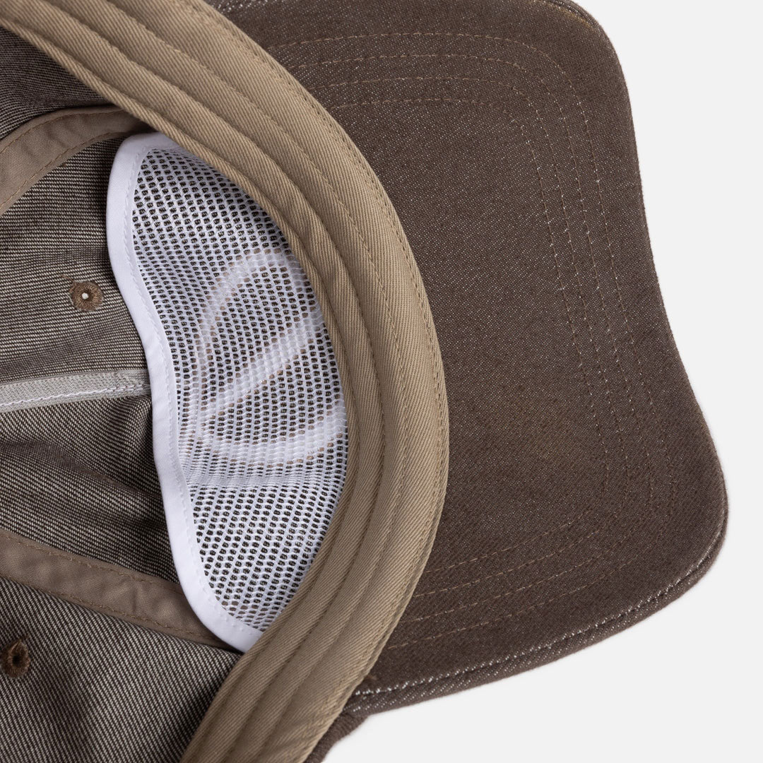 DIME MTL(ダイム モントリオール)| CURSIVE DENIM WORKER CAP / BROWN WASHED | スノーボード・スケートボードのTACTICS JAPAN