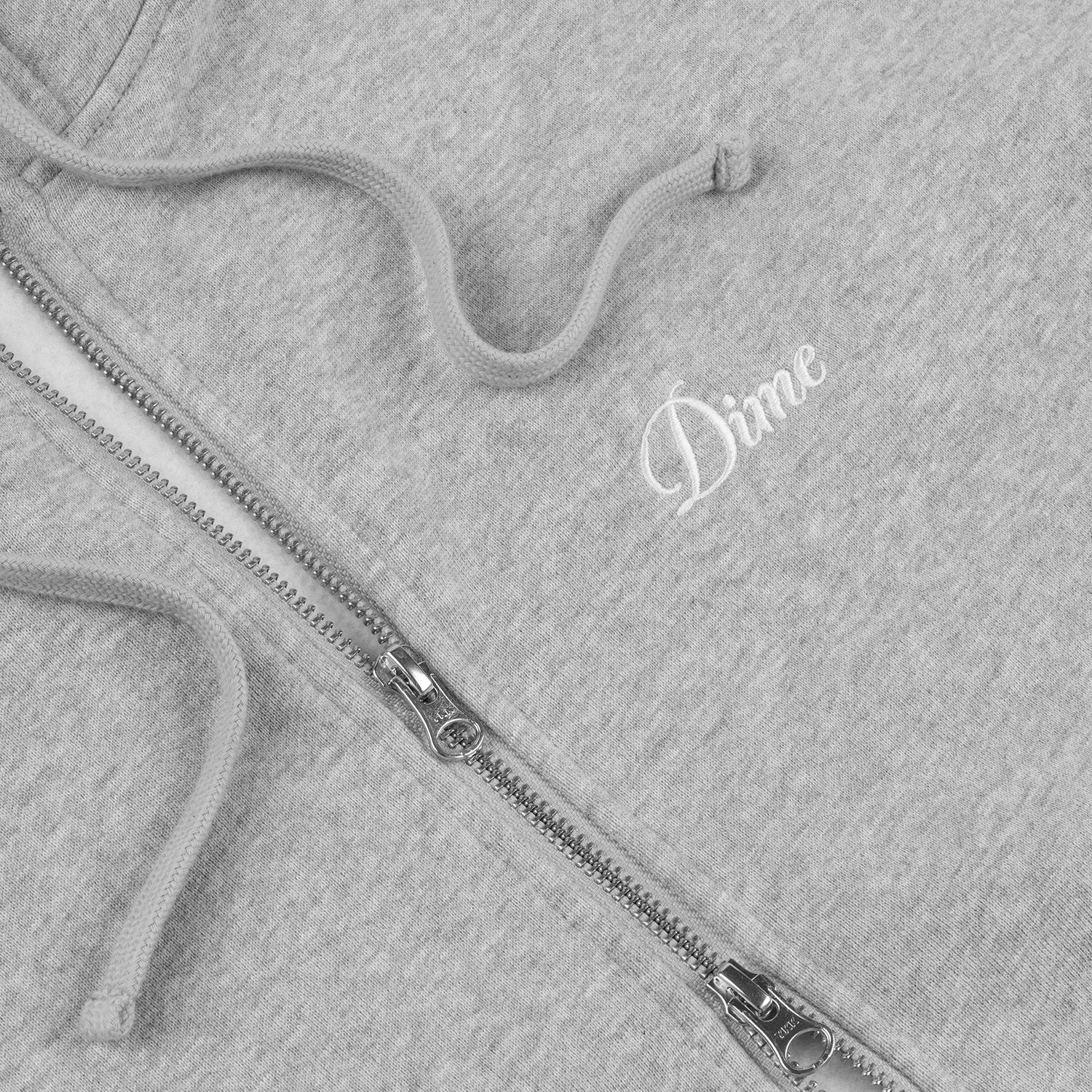 CURSIVE SMALL LOGO ZIP-HOODIE / GRAY