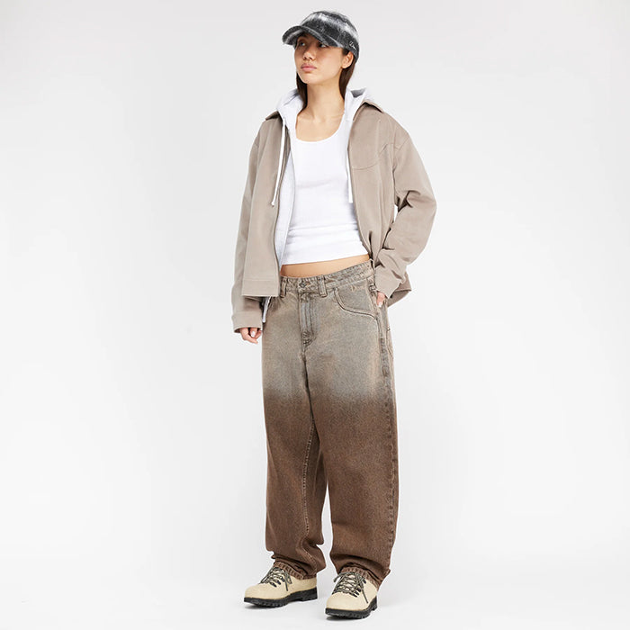 CLASSIC BAGGY DENIM PANTS / DIPPED SANDBLASTED BROWN
