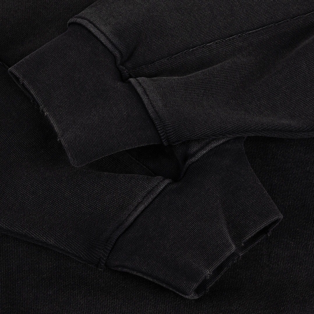 DIME(ダイム)| DISTRESSED TERRY ZIP HOODIE / ACID BLACK | スノーボード・スケートボードのTACTICS JAPAN