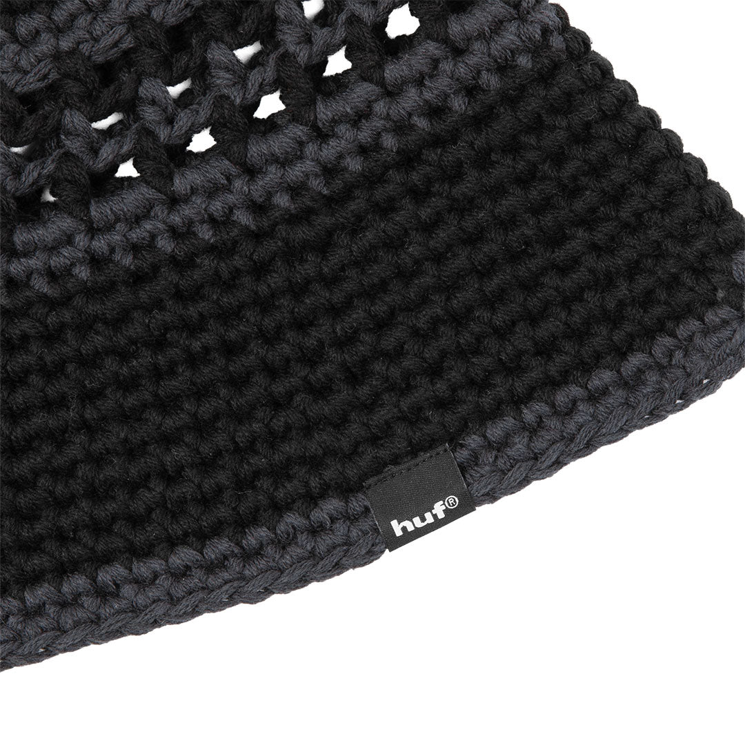 DUAL MESH CROCHET HAT / BLACK