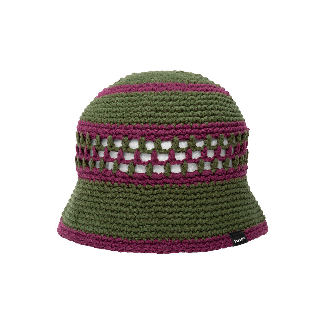 DUAL MESH CROCHET HAT / OLIVE