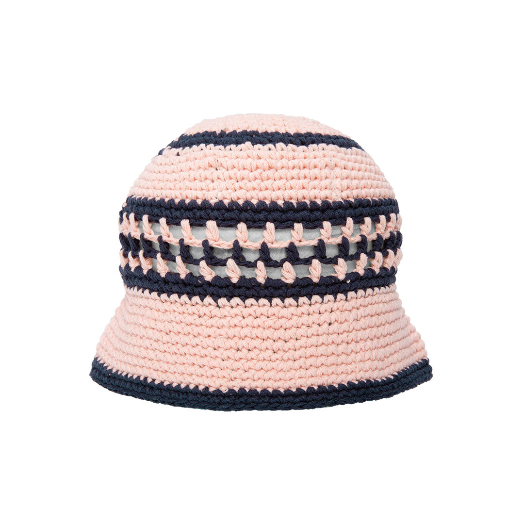 DUAL MESH CROCHET HAT / PEACH