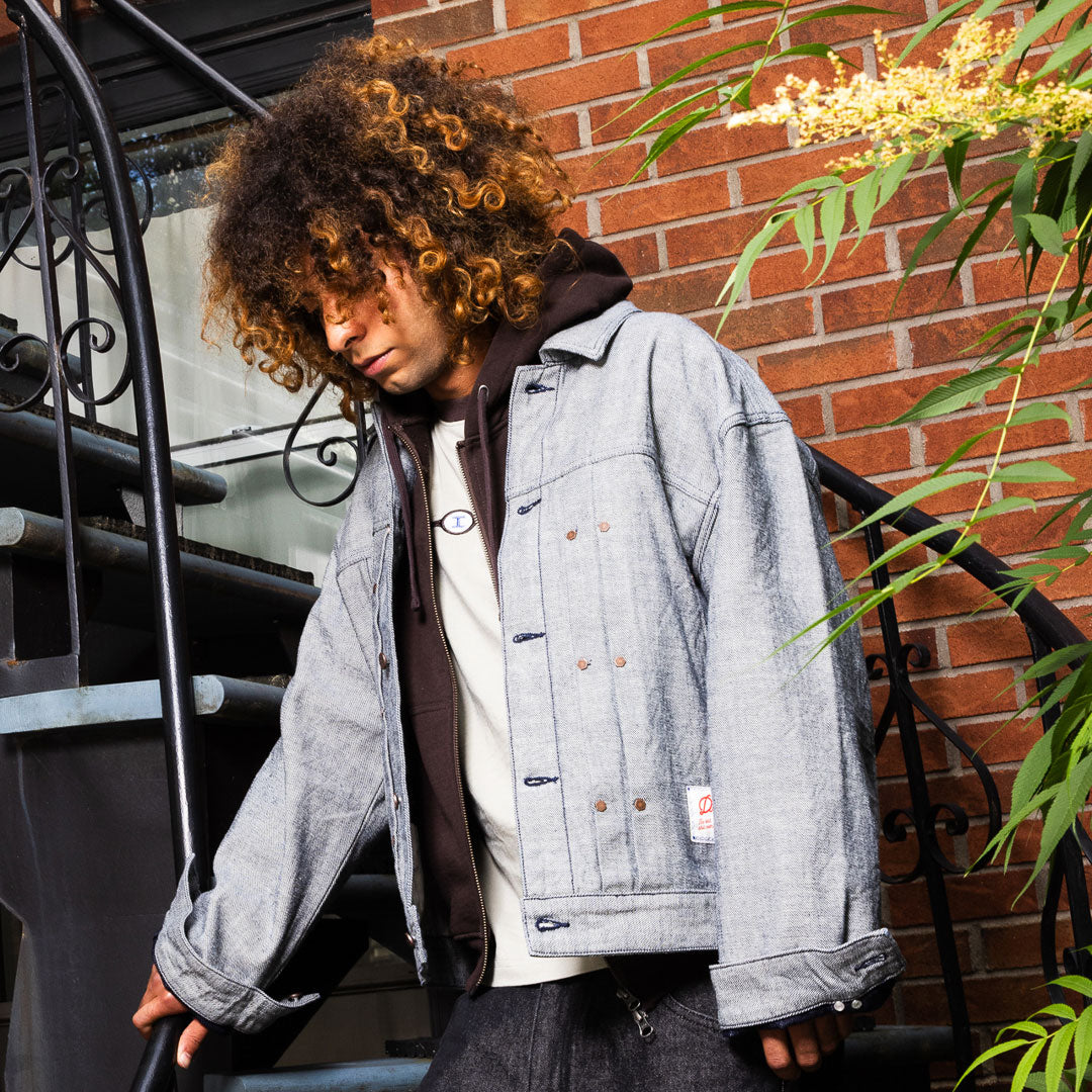 DIME(ダイム)| PLEATED DENIM JACKET / REVERSED INDIGO | スノーボード・スケートボードのTACTICS JAPAN