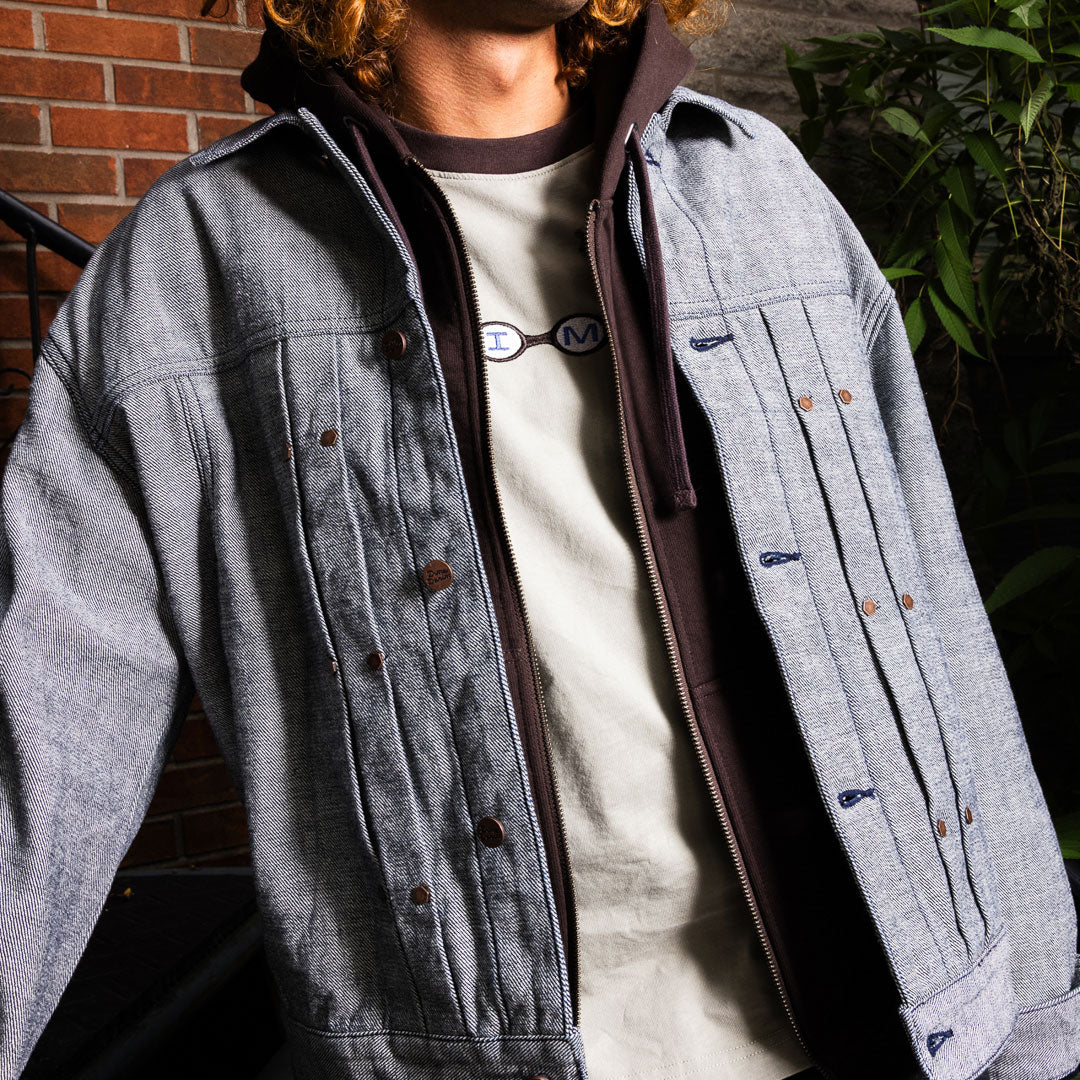 DIME(ダイム)| PLEATED DENIM JACKET / REVERSED INDIGO | スノーボード・スケートボードのTACTICS JAPAN