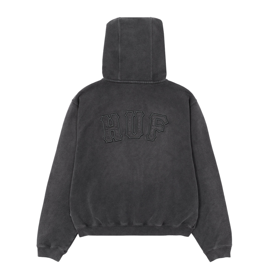 HUF WORLDWIDE(ハフ ワールドワイド)| ARCH WIDE FULL ZIP HOODIE / BLACK | スノーボード・スケートボードのTACTICS JAPAN