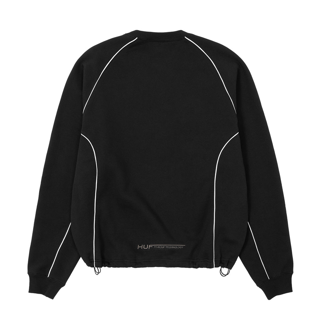 HUF WORLDWIDE(ハフ ワールドワイド)| LUX DRAWCORD CREW / BLACK | スノーボード・スケートボードのTACTICS JAPAN