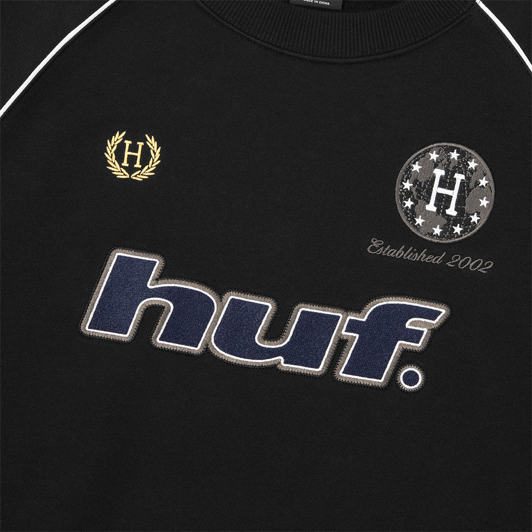 HUF WORLDWIDE(ハフ ワールドワイド)| LUX DRAWCORD CREW / BLACK | スノーボード・スケートボードのTACTICS JAPAN