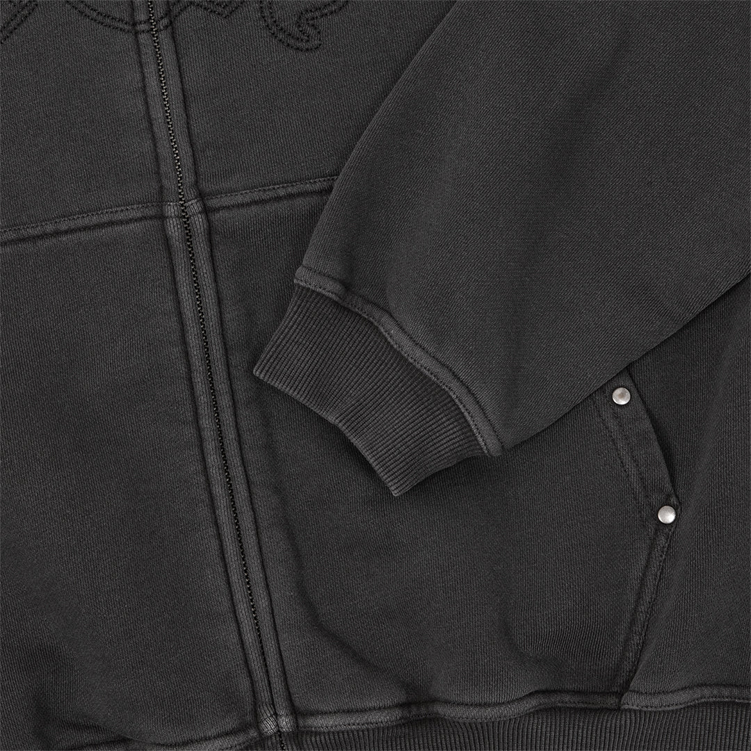 HUF WORLDWIDE(ハフ ワールドワイド)| STUDDED F/Z HOODIE / BLACK | スノーボード・スケートボードのTACTICS JAPAN