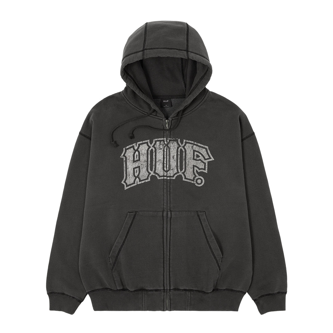 HUF WORLDWIDE(ハフ ワールドワイド)| CLASSIC ARCH F/Z HOODIE / BLACK | スノーボード・スケートボードのTACTICS JAPAN