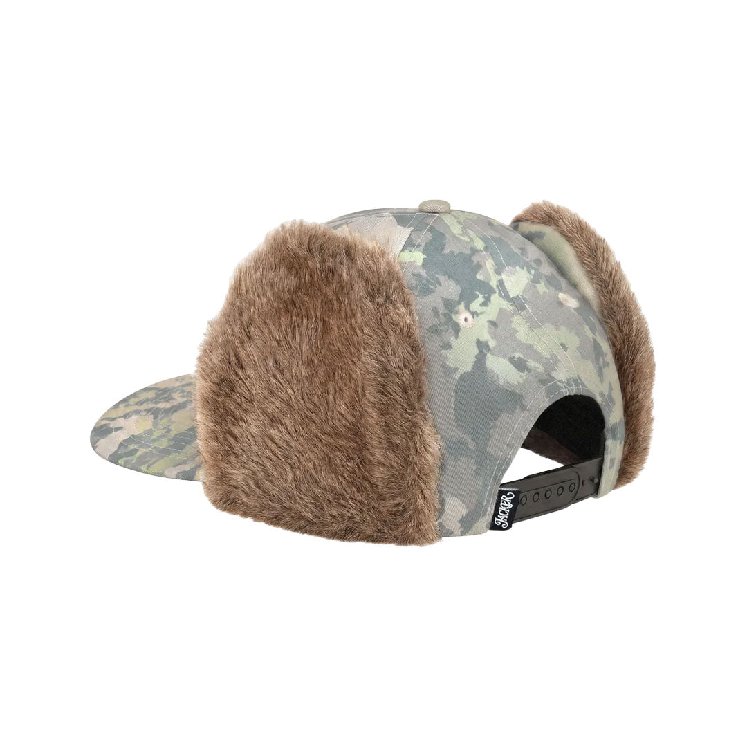 JACKER(ジャッカー)| FLAP EAR SNAPBACK 5-PANEL / DESERT CAMO | スノーボード・スケートボードのTACTICS JAPAN