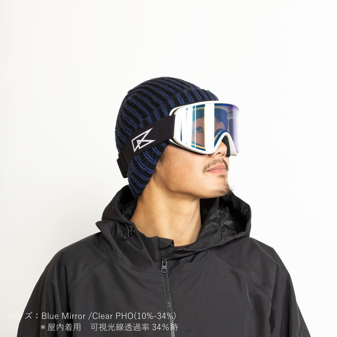 REVOLT OPTICAL(リボルト オプティカル)| FLAT LIGHT FLAME BONE WHITE BLACK / BLUE MIRROR/CLEAR PHO | スノーボード・スケートボードのTACTICS JAPAN