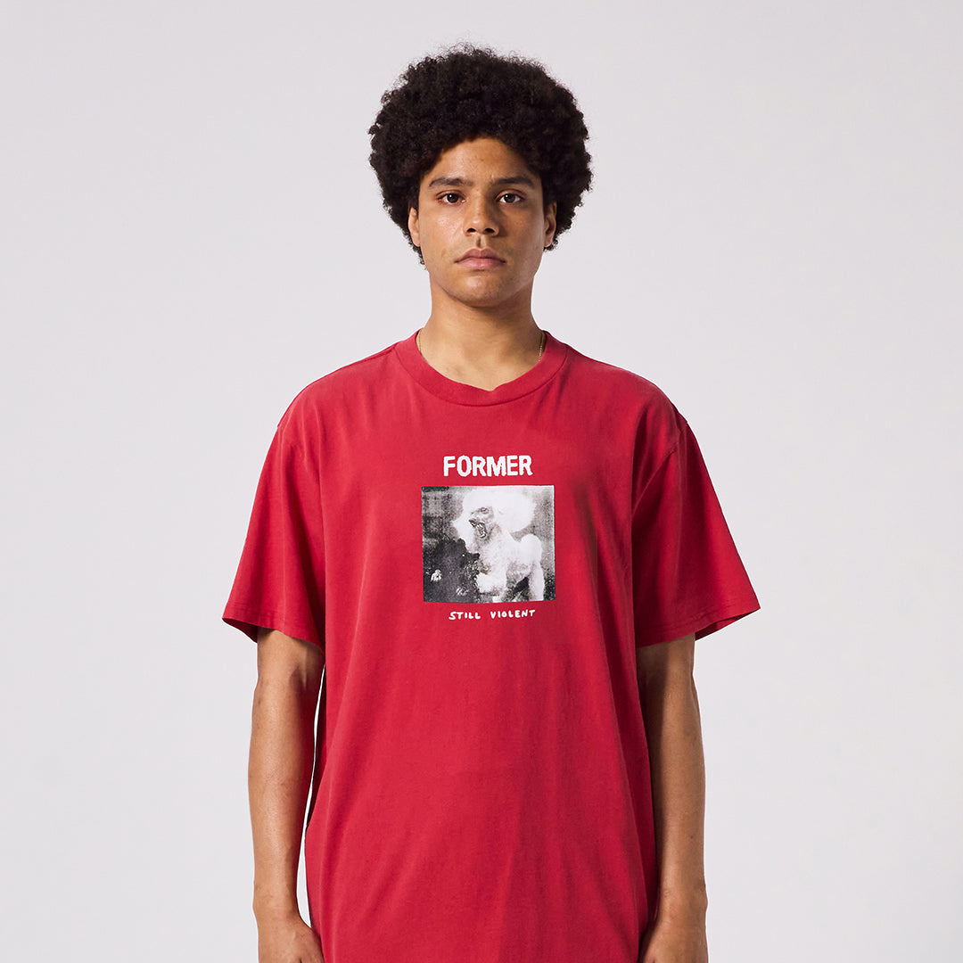 FORMER(フォーマー)| WAR POODLE T-SHIRT / RED | スノーボード・スケートボードのTACTICS JAPAN