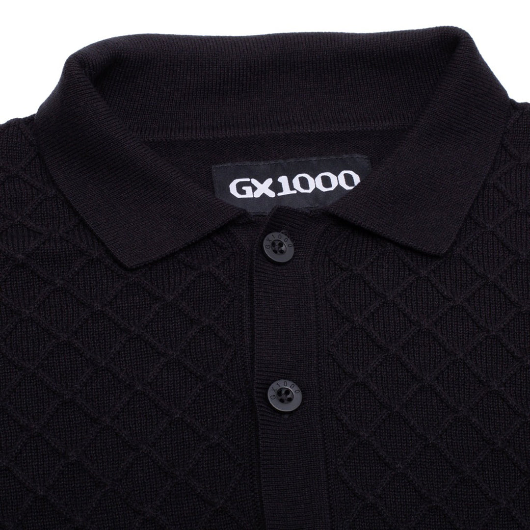 GX1000(ジーエックス ワンサウザンド)| POLO KNIT LONG SLEEVE / BLACK | スノーボード・スケートボードのTACTICS JAPAN