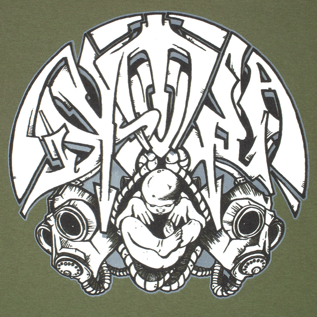 GX1000(ジーエックス ワンサウザンド)| DYSTOPIA GAS MASK TEE / MILITARY GREEN | スノーボード・スケートボードのTACTICS JAPAN