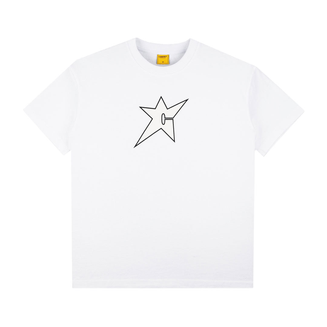 CARPET COMPANY(カーペット カンパニー)| GLOW IN THE DARK C-STAR TEE / WHITE | スノーボード・スケートボードのTACTICS JAPAN