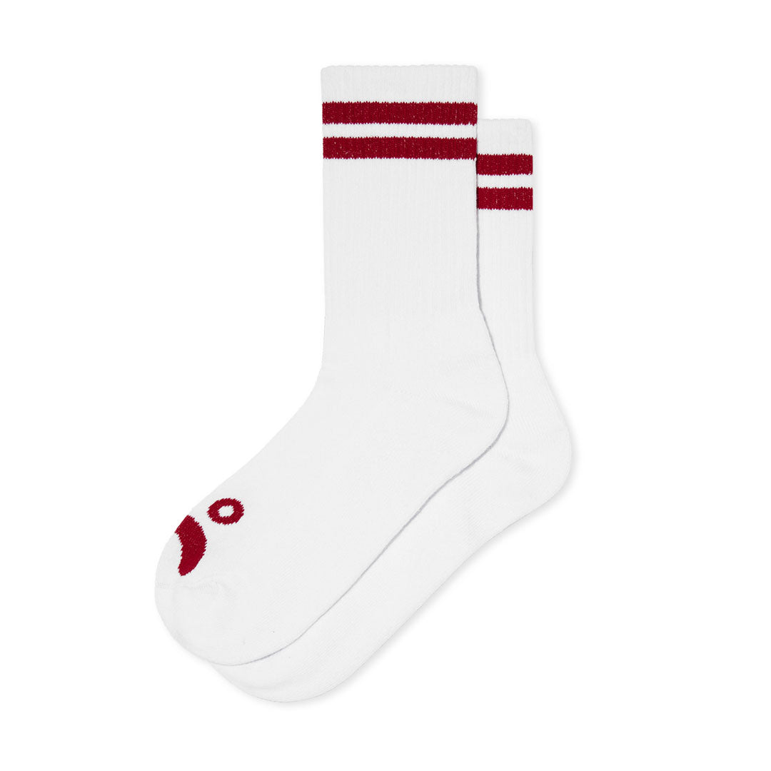 POLAR SKATE CO.(ポーラー スケート カンパニー)| RIB SOCKS HAPPY SAD / WHITE/RED | スノーボード・スケートボードのTACTICS JAPAN