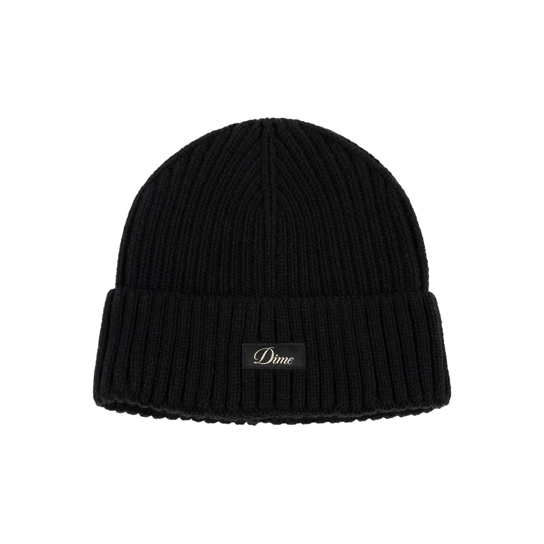 DIME MTL(ダイム モントリオール)| CURSIVE RIB BEANIE / BLACK | スノーボード・スケートボードのTACTICS JAPAN