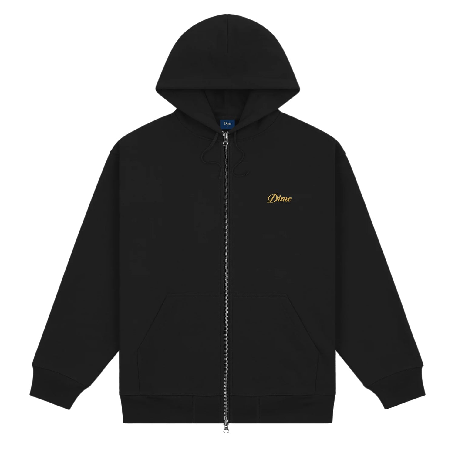 CURSIVE SMALL LOGO ZIP-HOODIE / BLACK