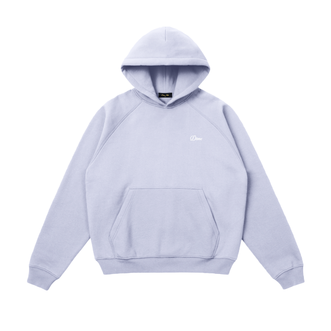 CURSIVE SMALL LOGO HOODIE / GREY LAVENDER