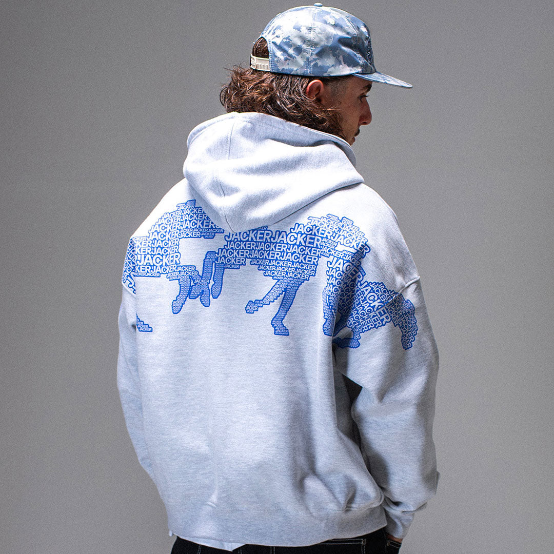 JACKER(ジャッカー)| HORSE POWER ZIP HOODIE / GREY | スノーボード・スケートボードのTACTICS JAPAN