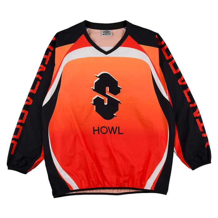 HOWL X SOUVENIR WINDPROOF STRETCH MOTO SHIRT / FIRE RED