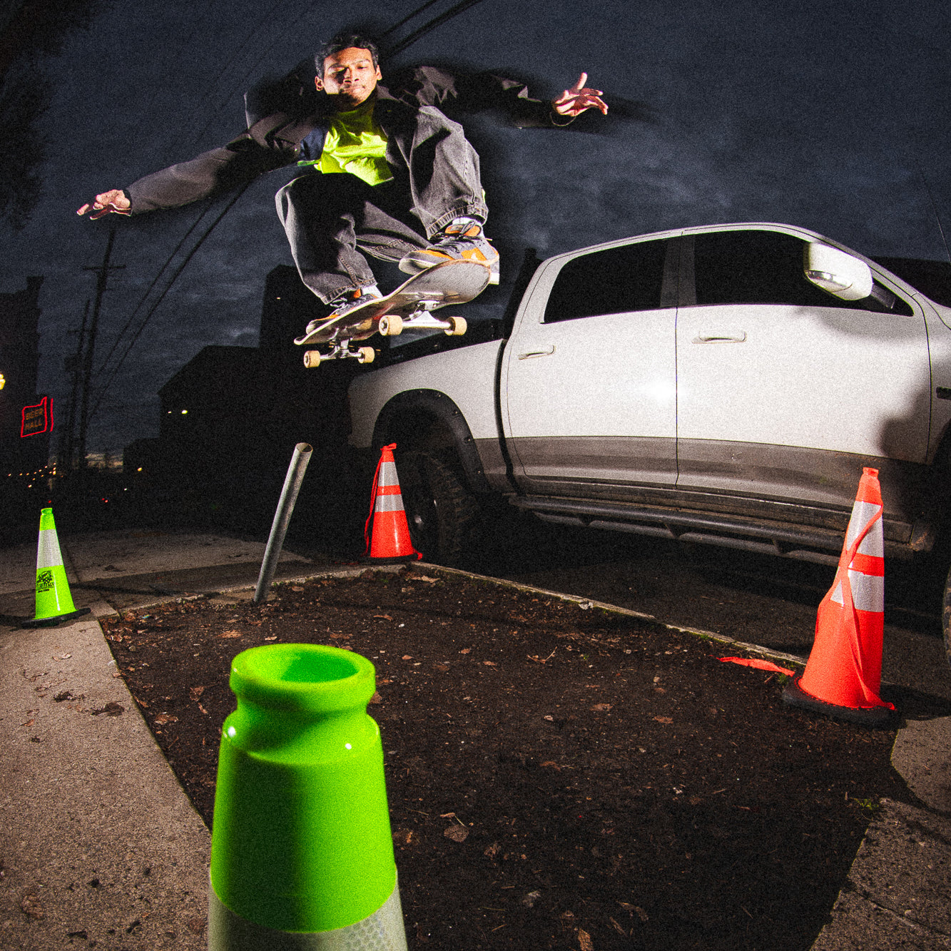 HUF X TACTICS MIXER TEE / SAFETY GREEN