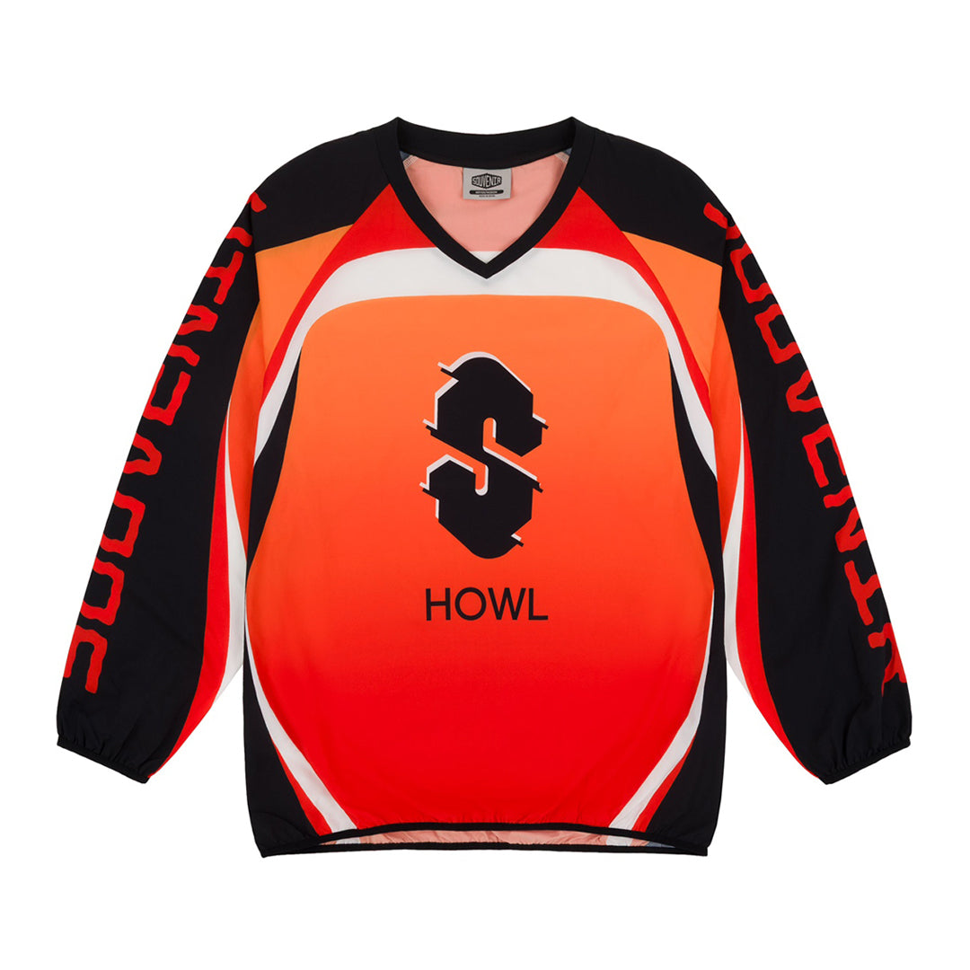 SOUVENIR SNOWBOARDING (スーベニア スノーボーディング)| SOUVENIR X HOWL WINDPROOF STRETCH MOTO SHIRT 2026 / FIRE RED | スノーボード・スケートボードのTACTICS JAPAN