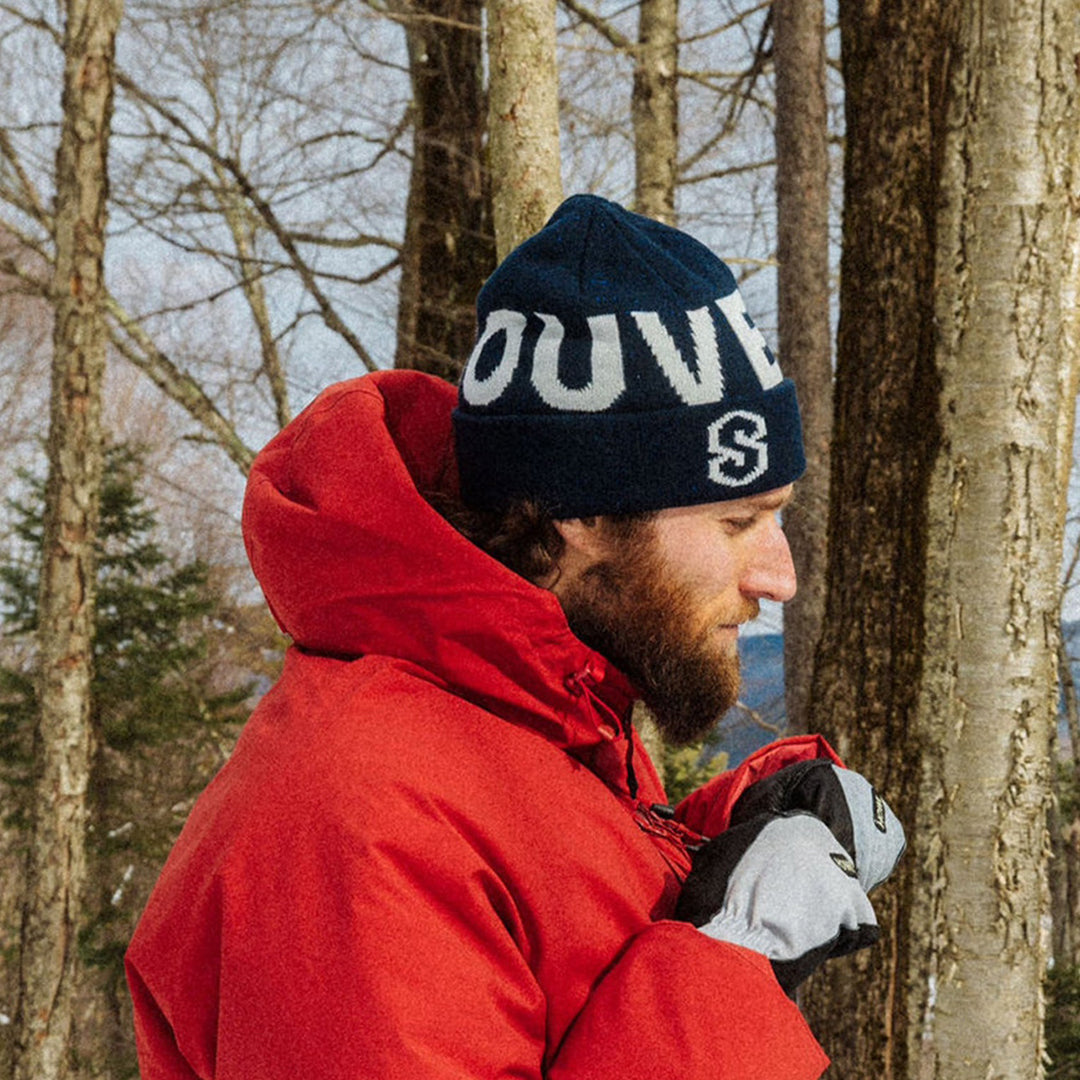 SOUVENIR SNOWBOARDING (スーベニア スノーボーディング)| SPECKLED YARN JACQUARD CUFF BEANNIE / NAVY | スノーボード・スケートボードのTACTICS JAPAN