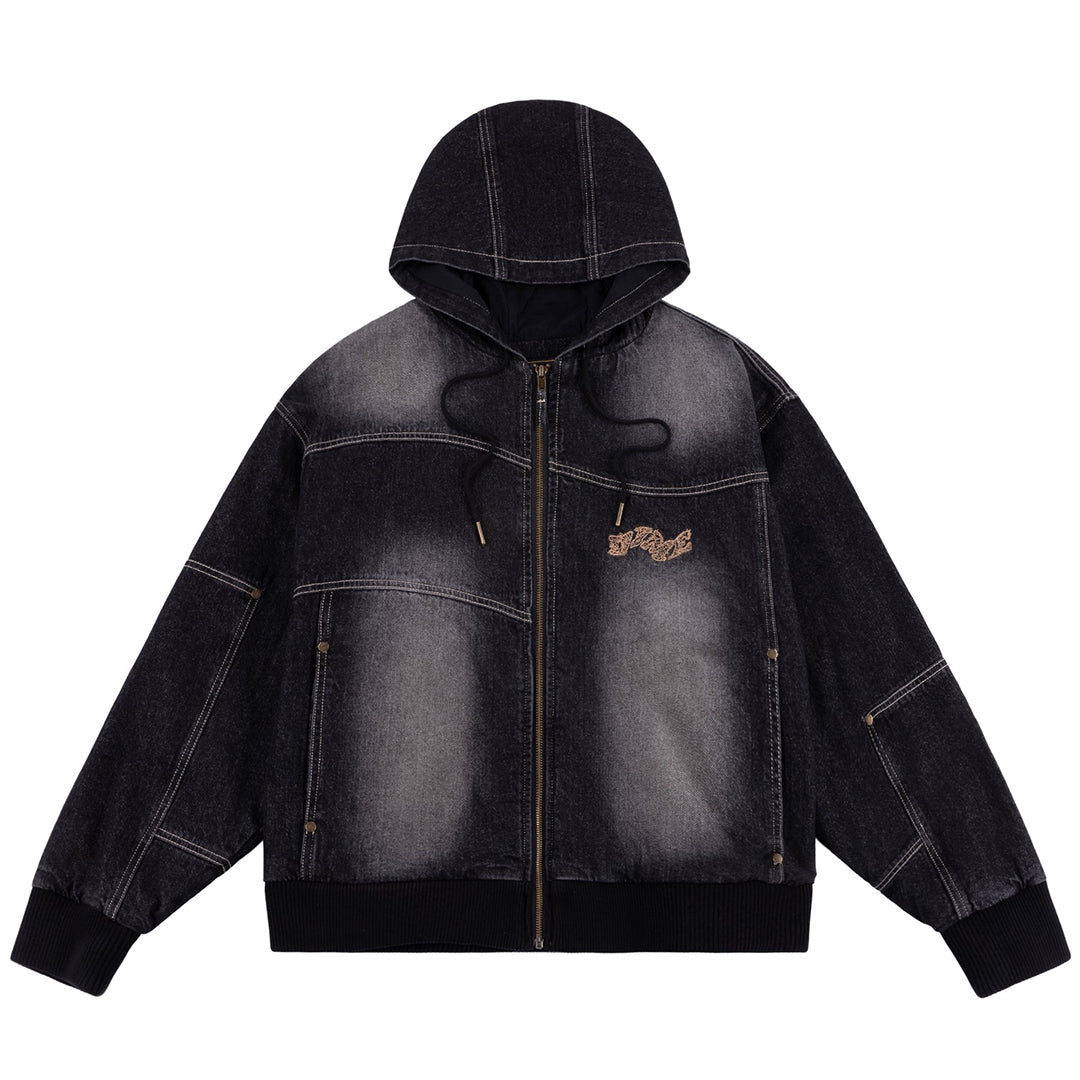 DIME MTL(ダイム モントリオール)| HOODED UTILITY JACKET / SANDBLASTED BLACK | スノーボード・スケートボードのTACTICS JAPAN