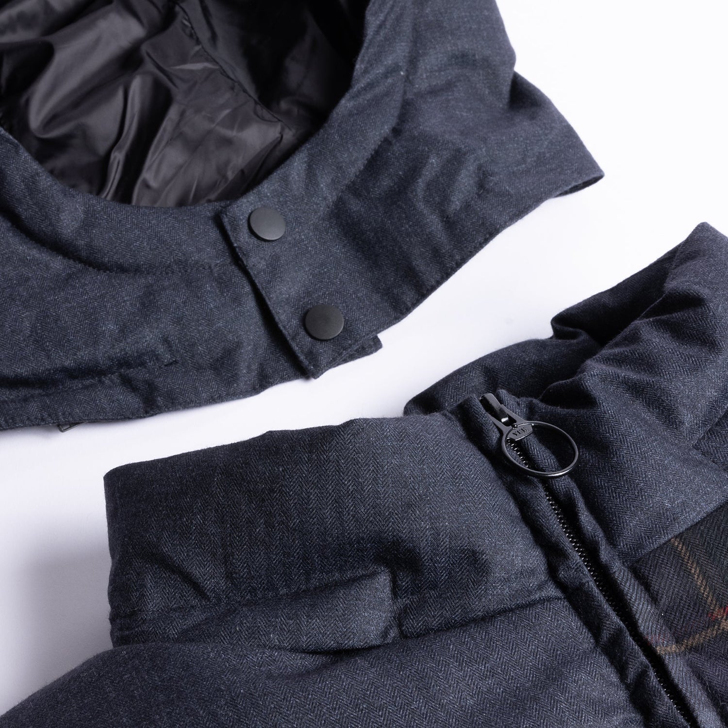 PREMIUM TWEED PUFFER / DARK GRAY