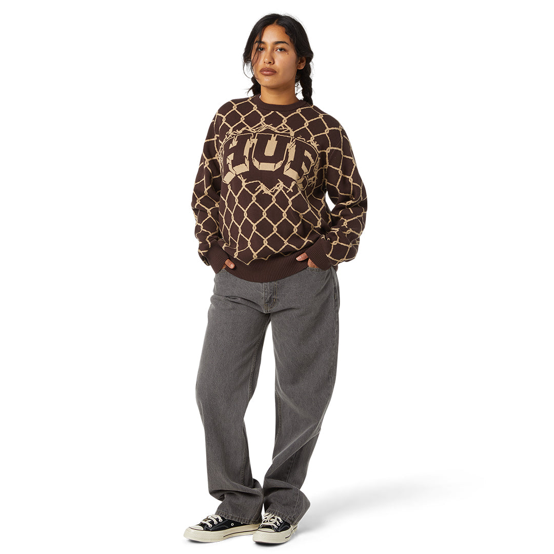 HUF WORLDWIDE(ハフ ワールドワイド)| BREAKTHROUGH CREWNECK SWEATER / BISON | スノーボード・スケートボードのTACTICS JAPAN
