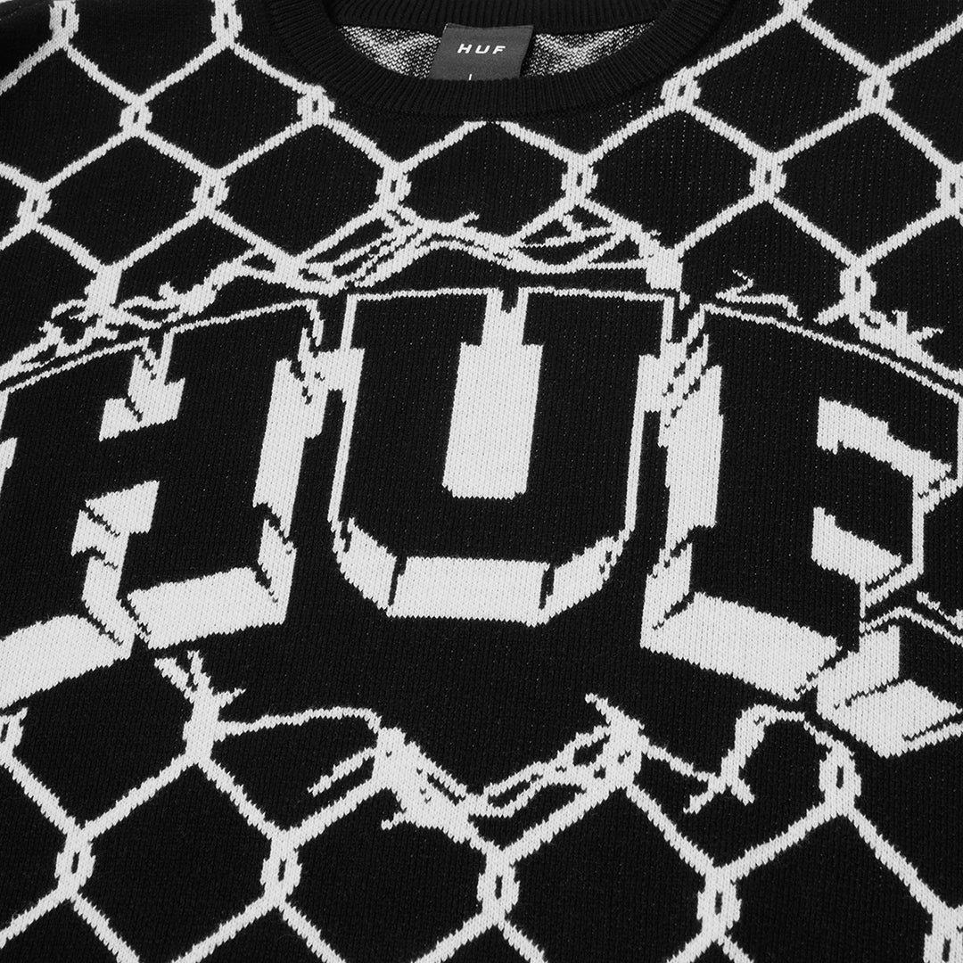 HUF WORLDWIDE(ハフ ワールドワイド)| BREAKTHROUGH CREWNECK SWEATER / BLACK | スノーボード・スケートボードのTACTICS JAPAN
