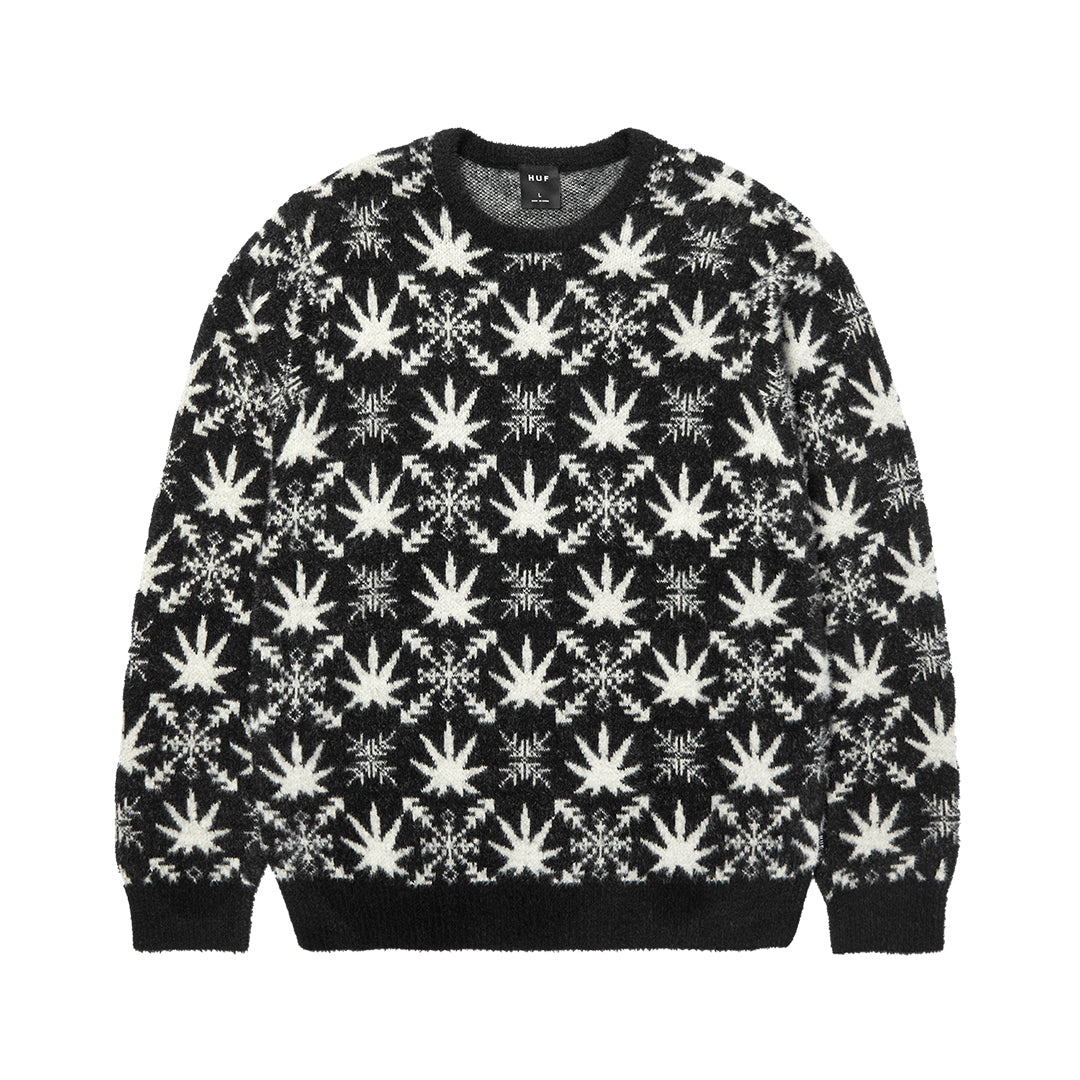HUF WORLDWIDE(ハフ ワールドワイド)| ARCTIC PLANTLIFE CREWNECK / BLACK | スノーボード・スケートボードのTACTICS JAPAN